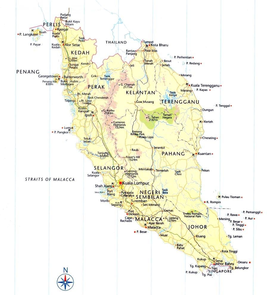 มาเลเซียแผนที่ทาง