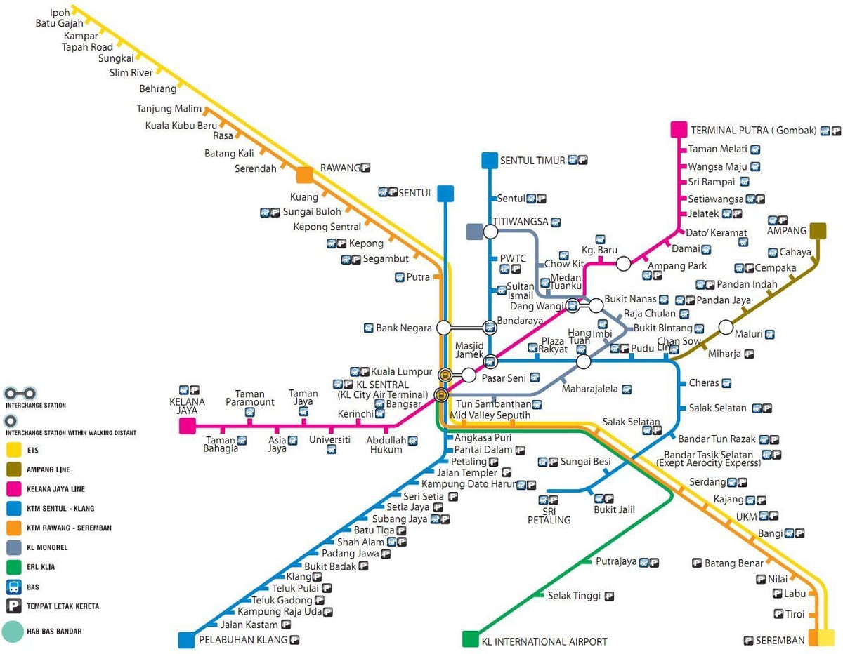 การขนส่งแผนที่มาเลเซีย