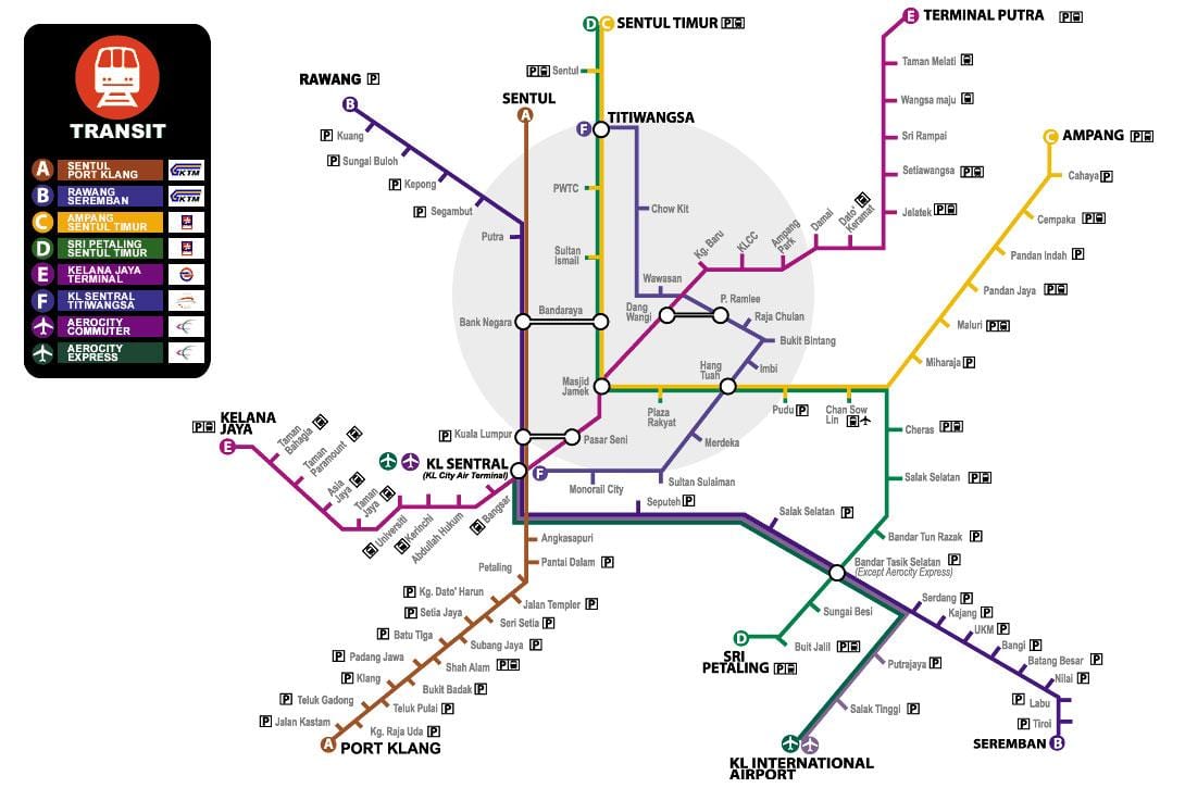 แผนที่ของมาเลเซียของการขนส่ง