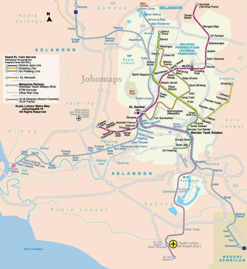 มาเลเซียนแผนที่รถไฟใต้ดิน