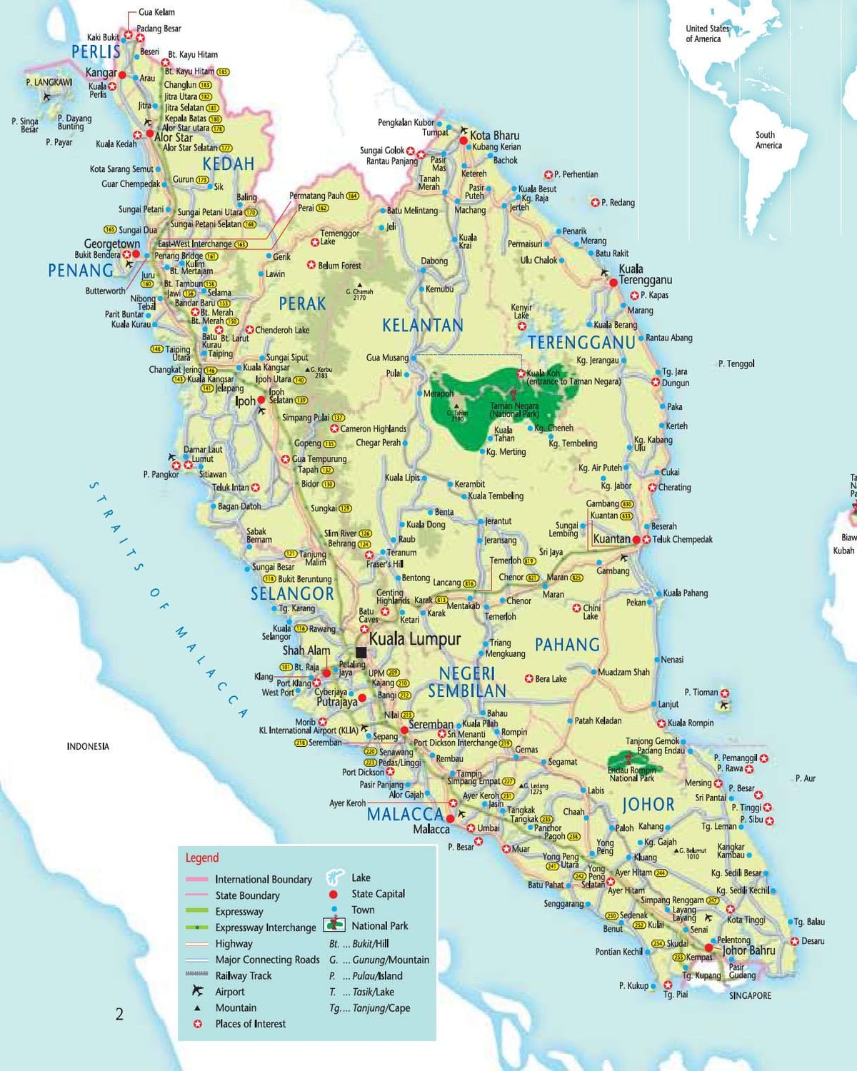 แผนที่ของแผนที่ทางมาเลเซีย
