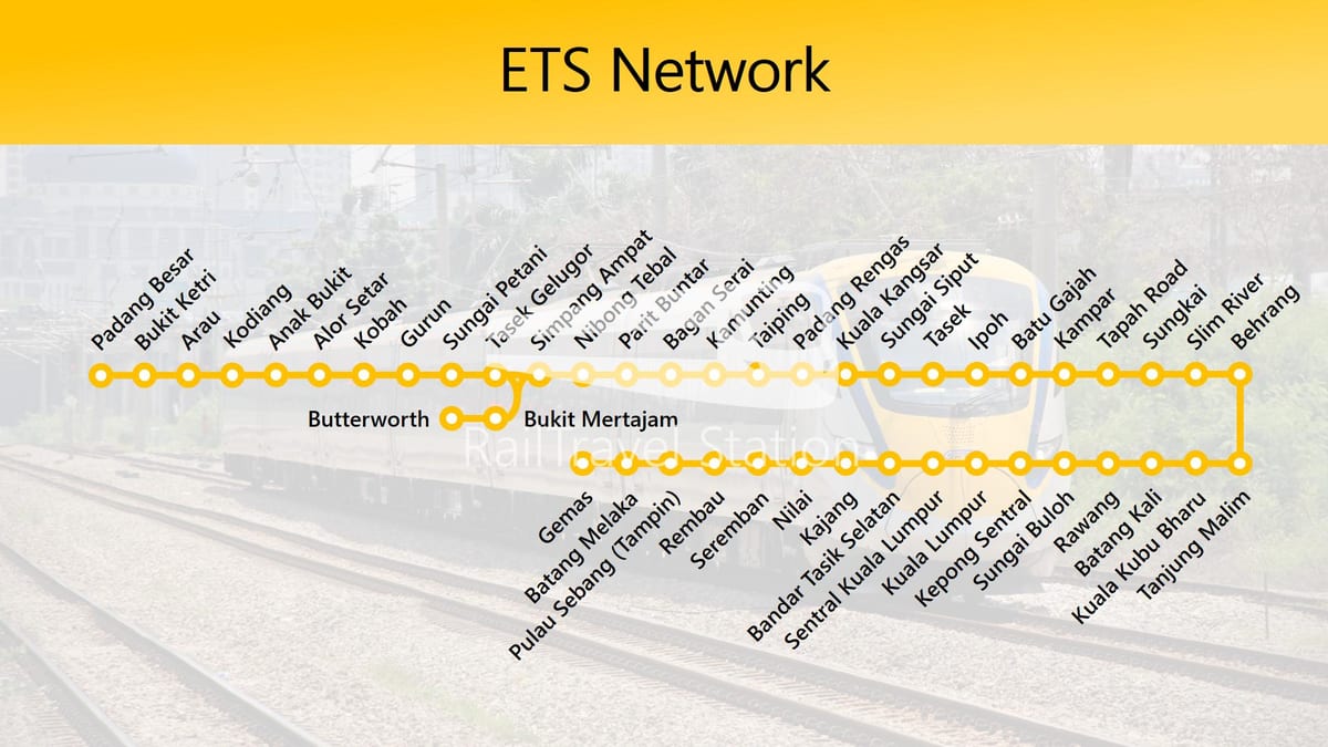 แผนที่ของ ets เส้นทางบนแผนที่มาเลเซีย