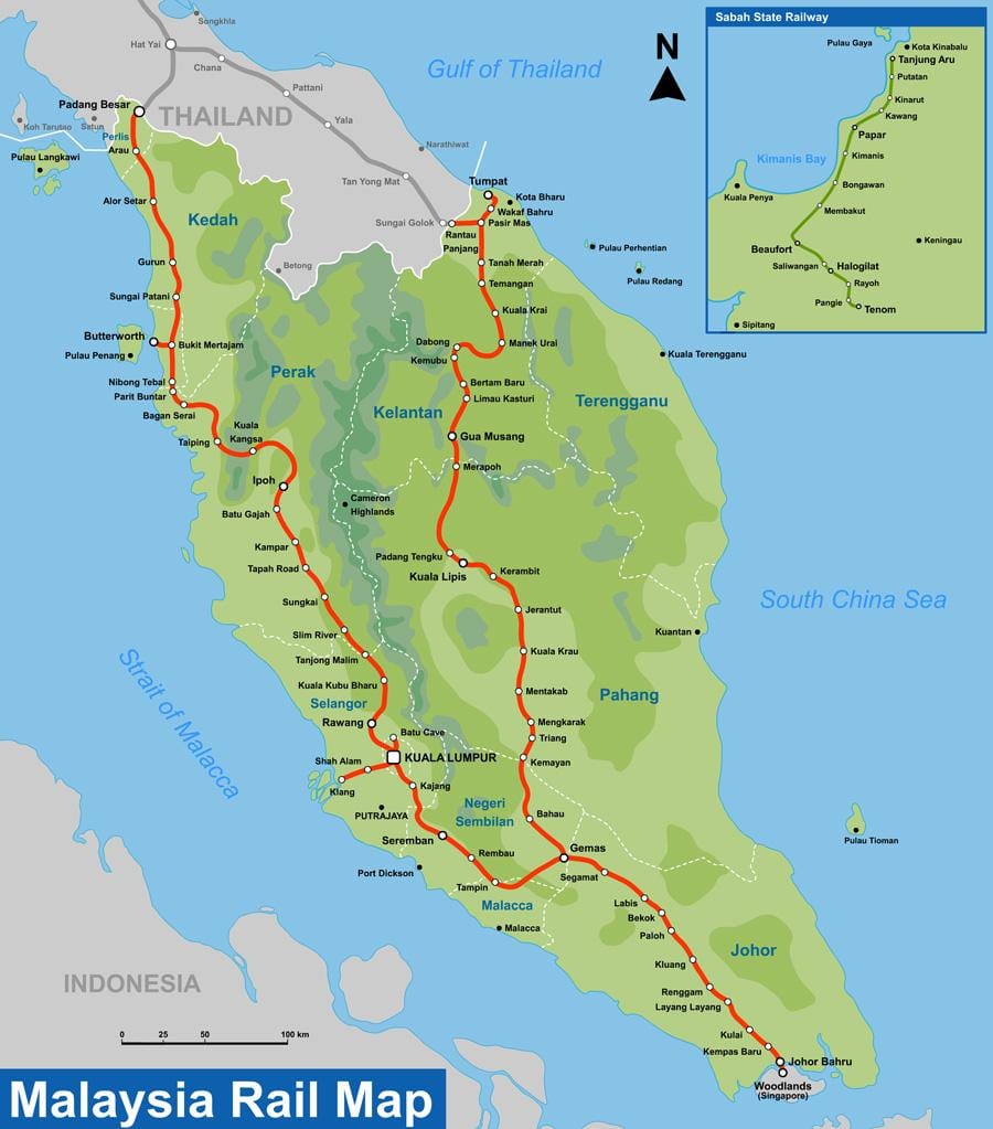 ktm สถานีบนแผนที่มาเลเซีย