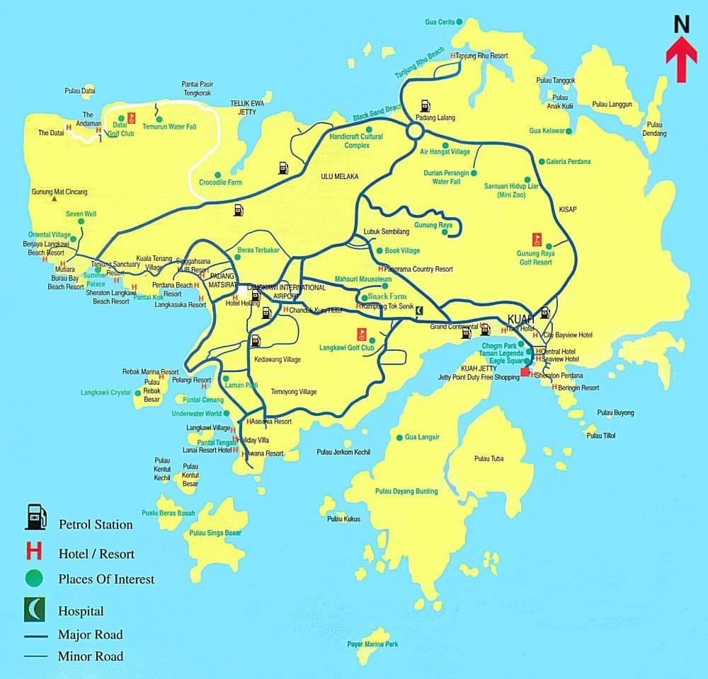 แผนที่ของมาเลเซียแล้ว langkawi