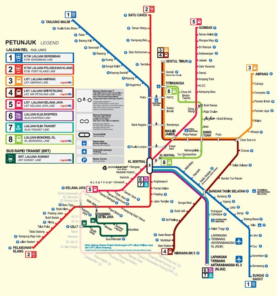 มาเลเซีย mrt แผนที่ 2016