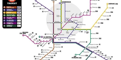 แผนที่ของมาเลเซียของการขนส่ง