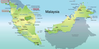 แผนที่ของมาเลเซียหาด resorts