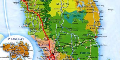 แผนที่ของทางใต้มาเลเซีย