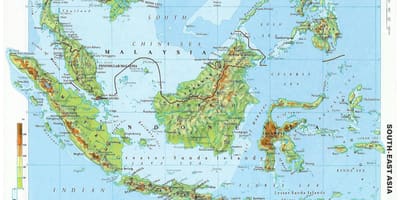 แผนที่ของมาเลเซีย topographic