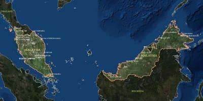 แผนที่ของอยู่บนแผนที่มาเลเซีย