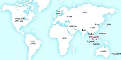 โลกแผนที่แสดงมาเลเซีย